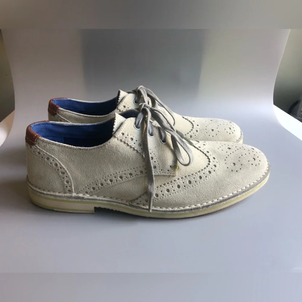Ted Baker London Mens Jamfro Suede Wingtip Oxford Shoes Size: EUR 41 = US 8
